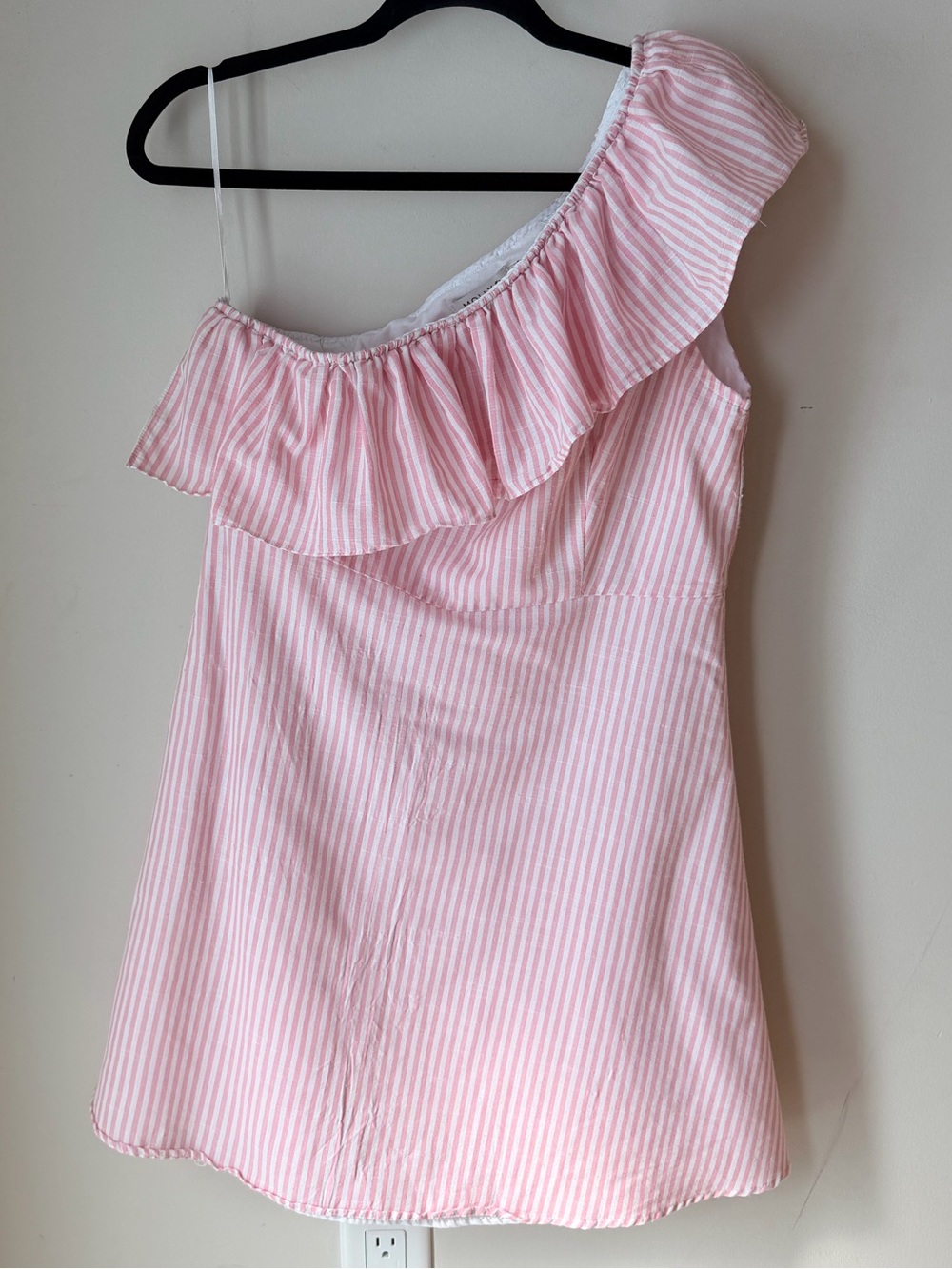 Molly Bracken One-Shoulder Ruffle Mini Dress Coquette Barbiecore Resortwear